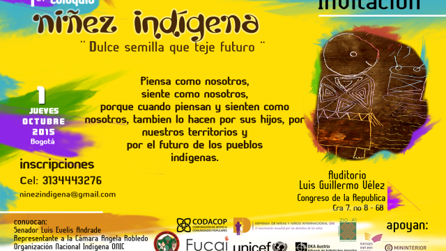 Coloquio ‘Dulce Semilla que teje Futuro’ busca llamar la atención sobre los problemas que afectan a la Niñez Indígena en Colombia