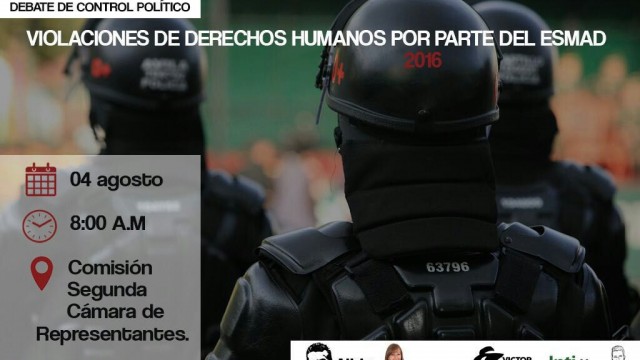  A debate de control político Polícia Nacional y director del ESMAD por responsabilidad en la muerte de 6 personas y de varios estudiantes en el marco de movilizaciones sociales y estudiantiles