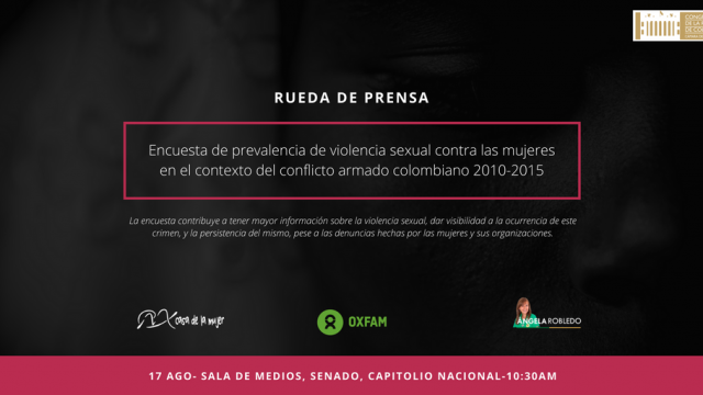  “Encuesta de prevalencia de violencia sexual contra las mujeres en el contexto del conflicto armado colombiano 2010-2015”